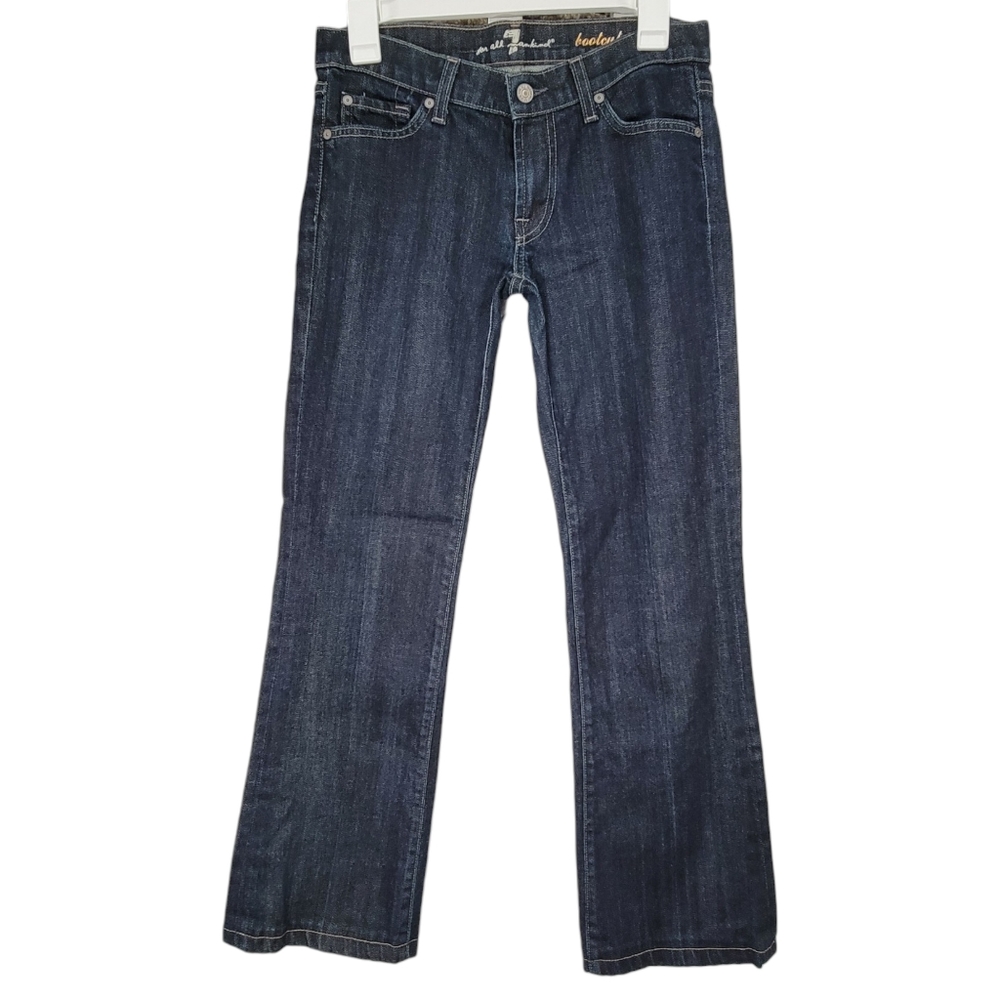 7 For All Mankind Dark Wash Denim Bootcut Low Rise Jeans Womens Size 29 / 8